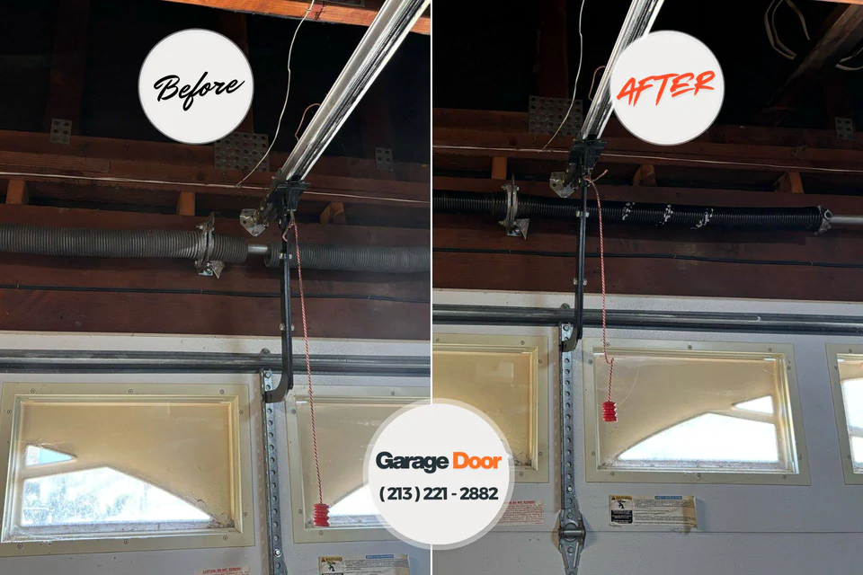 Before and after: garage door repair East Newark, NJ